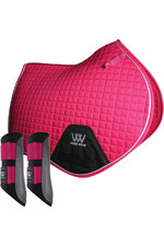 2022 Woof Wear Close Contact Saddle Cloth & Club Brushing Boots Bundle WS0003WB0003 - Berry